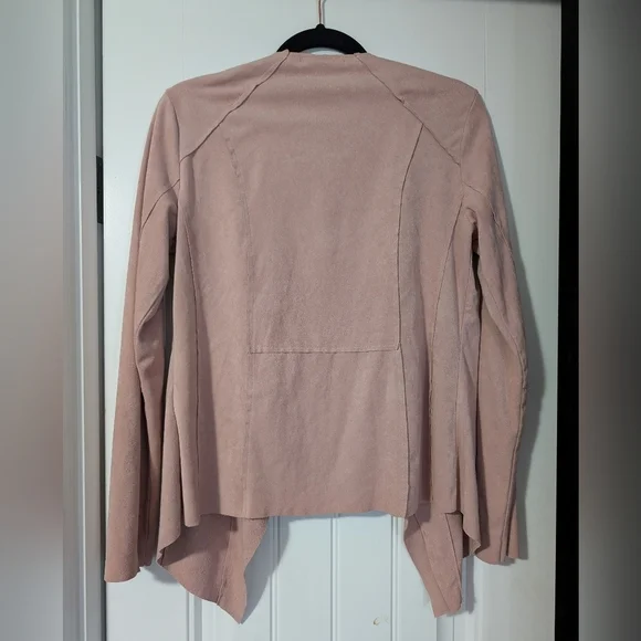 Black Tape Dusty Rose Suede Cardigan Unstructured Blazer Top - Picture 3 of 4